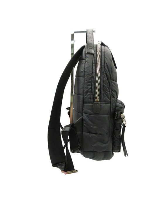 Moncler Backpack New Georgette Leather Nylon Black main image 10